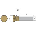 Tecnoseal 02021/1T - Caterpillar Pencil Anode with Brass Plug 