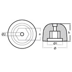 Tecnoseal 01053AL - Tecnoseal Aluminium Sidepower Anode 501180 SP55 HYD, SH240/SH550 