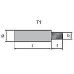 Tecnoseal 02027 - Tecnoseal Caterpillar Zinc Rod Anode 6L2280/6L2281 3/8"UNC 