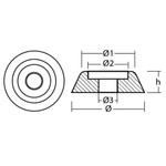 Tecnoseal 01081 - Tecnoseal Zinc Lewmar Bow Thruster Anode 589350 