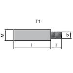 Tecnoseal 02044 - Tecnoseal Cummins Pencil Engine Anode 7/16" UNF 68241 