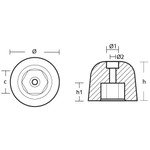 Tecnoseal 03508 - Tecnoseal Zinc Vetus Prop Nut Anode KGF 220 SET0152 