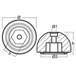 Tecnoseal 03606 - Tecnoseal Zinc Quick Bow Thruster Anode BTQ185/BTR185 