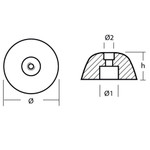 Tecnoseal 03513 - Tecnoseal Zinc Vetus Propeller Nut Anode 