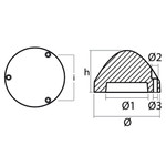 Tecnoseal 00487 - Tecnoseal Zinc 3 Hole Prop Nut Anode For Max-Prop 63mm 