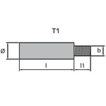 Tecnoseal TEC-E1G-Z - Tecnoseal Zinc Pencil Universal Anode 1 inch Long 3/8" UNC 