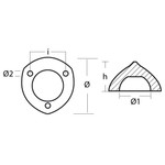 Tecnoseal 00481 - Tecnoseal Zinc 3 Hole Prop Nut Anode For Max-Prop 72mm 