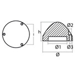 Tecnoseal 00488 - Tecnoseal Zinc 3 Hole Prop Nut Anode For Max-Prop 70mm 