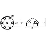 Tecnoseal 00480/6 - Tecnoseal Zinc  6 Hole Multifit Prop Nut Anode for Max-Prop 63mm 