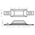 Tecnoseal 00387/1 - Tecnoseal Zinc Scandanavian Type Bolt On Bar Anode 1kg 