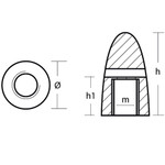 Tecnoseal WE724 - Tecnoseal Zinc Volvo Penta Fixed Propeller Nut Anode 35-40mm 