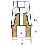 Tecnoseal 00413 - Tecnoseal Zinc Anode and Brass Nut for Beneteau/Radice Conical Prop Nut 40mm 