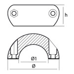 Tecnoseal 00551 - Tecnoseal Zinc Naca Profile Shaft Collar Anode 22mm (7/8") 