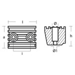 Tecnoseal 00722MG - Tecnoseal Magnesium Block Anode for Volvo Penta DPX 