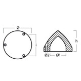 Tecnoseal 00483 - Tecnoseal Zinc Max Prop 3 Hole Propeller Nut Anode 100mm 