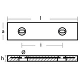 Tecnoseal 00267 - Tecnoseal Zinc Bolt-on Rectangle Anode 1.5kg 