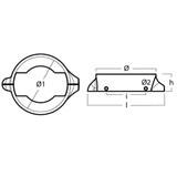 Tecnoseal 00706-1RC - Rope Cutter Modified Zinc Split Ring Anode for Volvo Penta 120 Saildrive 