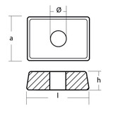 Tecnoseal 00834MG - Tecnoseal Small Plate Anode For Trim Tab 