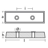 Tecnoseal TEC-BT - Tecnoseal Zinc Bennett Trim Tab Anode 