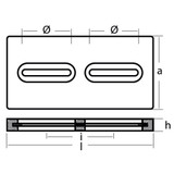 Tecnoseal TEC-DIVERSDMG - Tecnoseal Magnesium Heavy Rectangular Plate Anode 2kg 