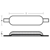 Tecnoseal 00309UKMG - Tecnoseal Magnesium Weld On Oval Bar Anode 2.5kg 