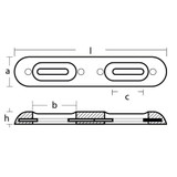 Tecnoseal 00270E - Tecnoseal Zinc Euro Bolt On Bar Anode 2.2kg 