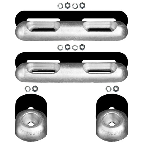 Tecnoseal Aluminium Bar 00270EALKIT & Trim Tab 00102UKKITAL Anode Bundle (4 Pack) 