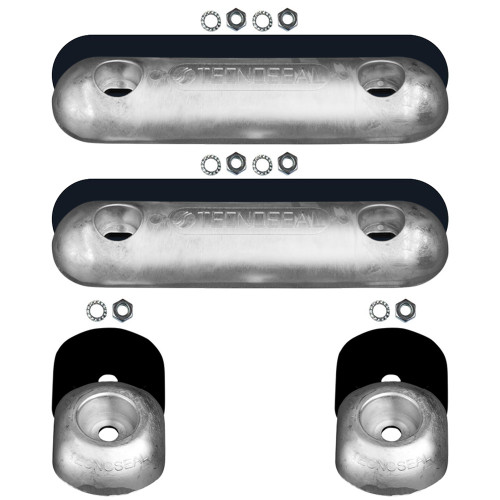 Tecnoseal Aluminium Bar 00271EALKIT & Trim Tab 00102UKKITAL Anode Bundle (4 Pack)