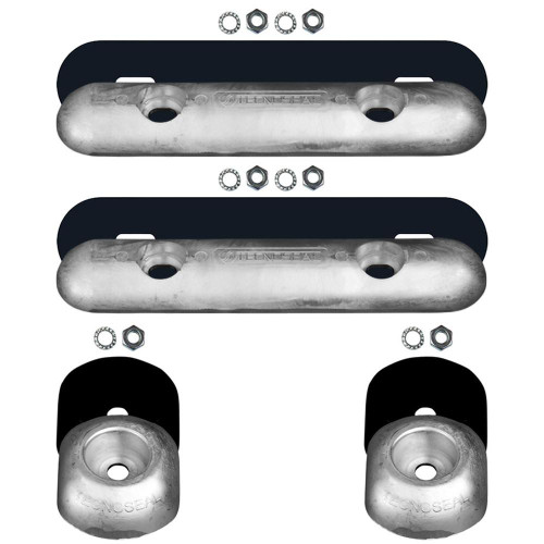  Tecnoseal Zinc Bar 00273EKIT & Trim Tab 00102UKKIT Anode Bundle (4 Pack) 