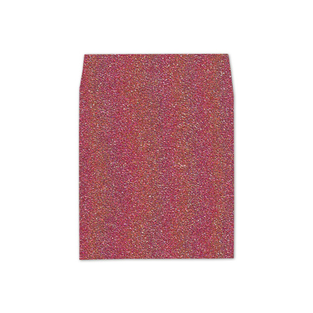 6.5 SQ Square Flap Envelope Liners Glitter Crimson