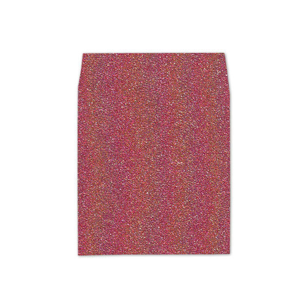 6.5 SQ Square Flap Envelope Liners Glitter Crimson