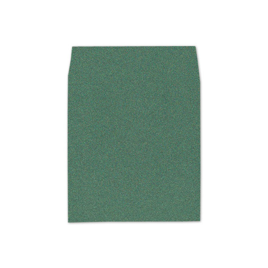 6.5 SQ Square Flap Envelope Liners Glitter Green