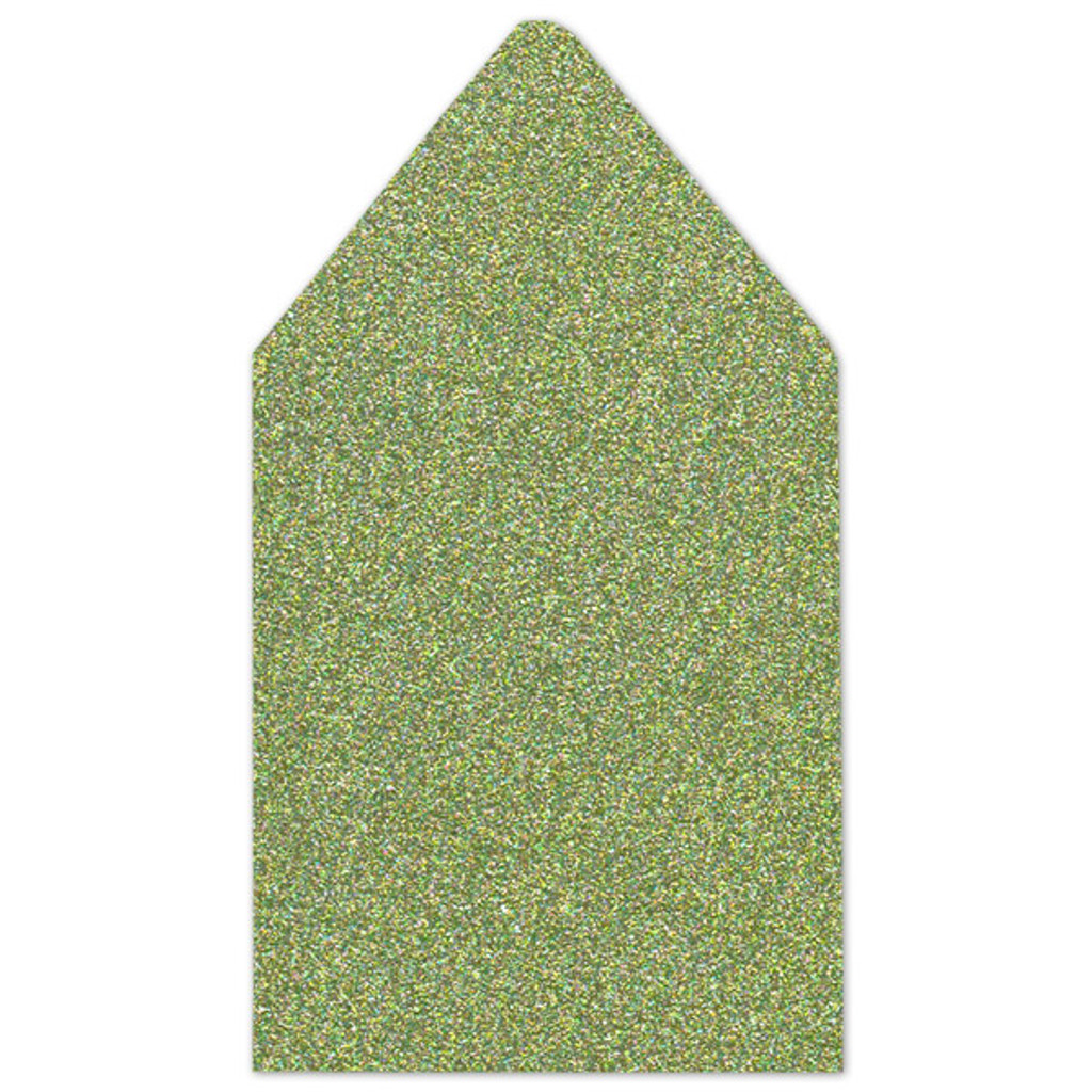 6.5 SQ Euro Flap Envelope Liners Glitter Absinthe