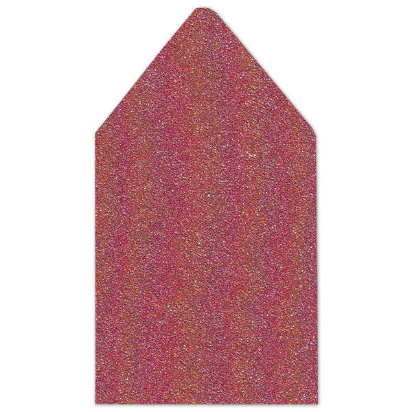 6.5 SQ Euro Flap Envelope Liners Glitter Crimson