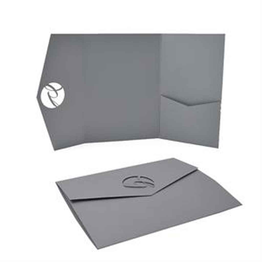 Modern Script Flap Laser Pocket Invitation