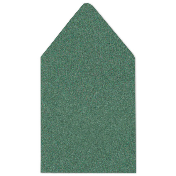 6.75 SQ Euro Flap Envelope Liners Glitter Green
