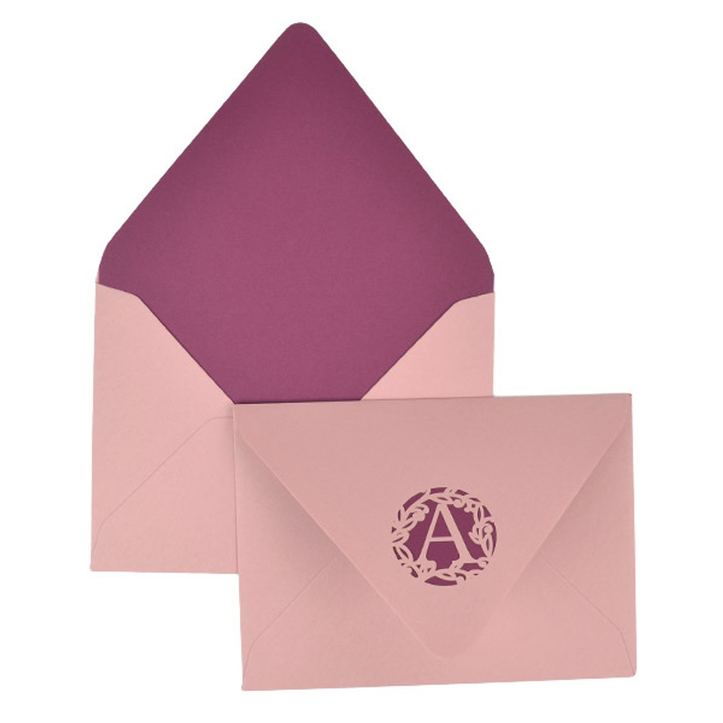 Floral Monogram A7 Ungummed Laser Cut Envelope