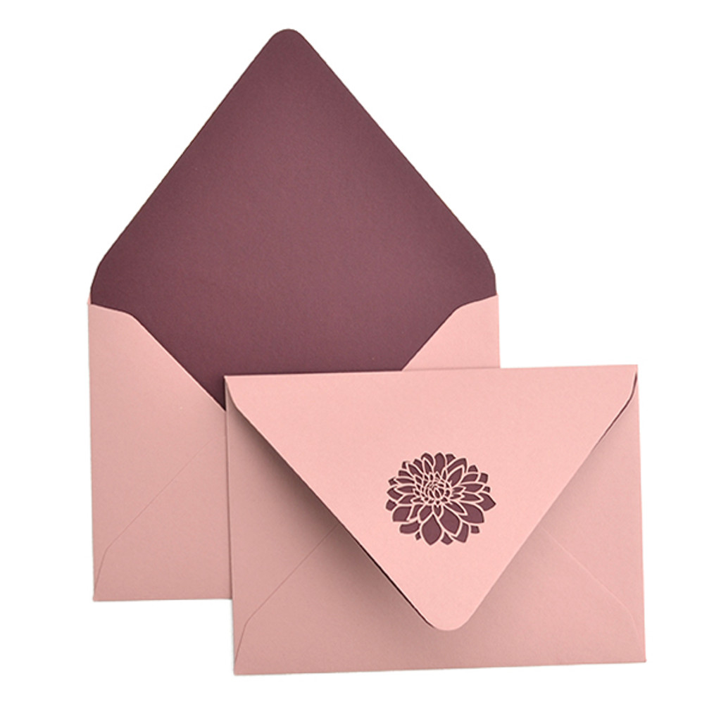 Dahlias A7 Ungummed Laser Cut Envelope