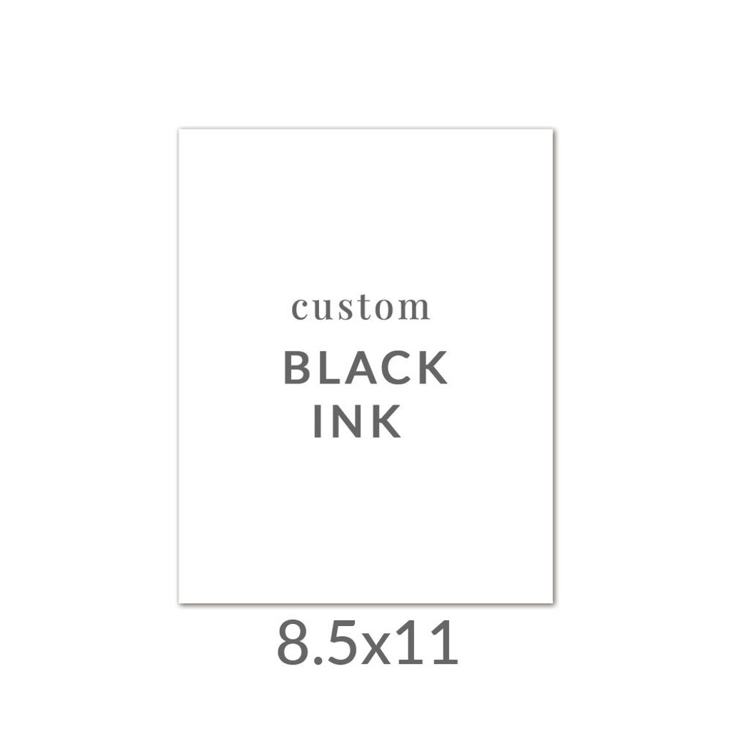 8.5x11 Printed Card -  Black Ink Upload Your Own Design