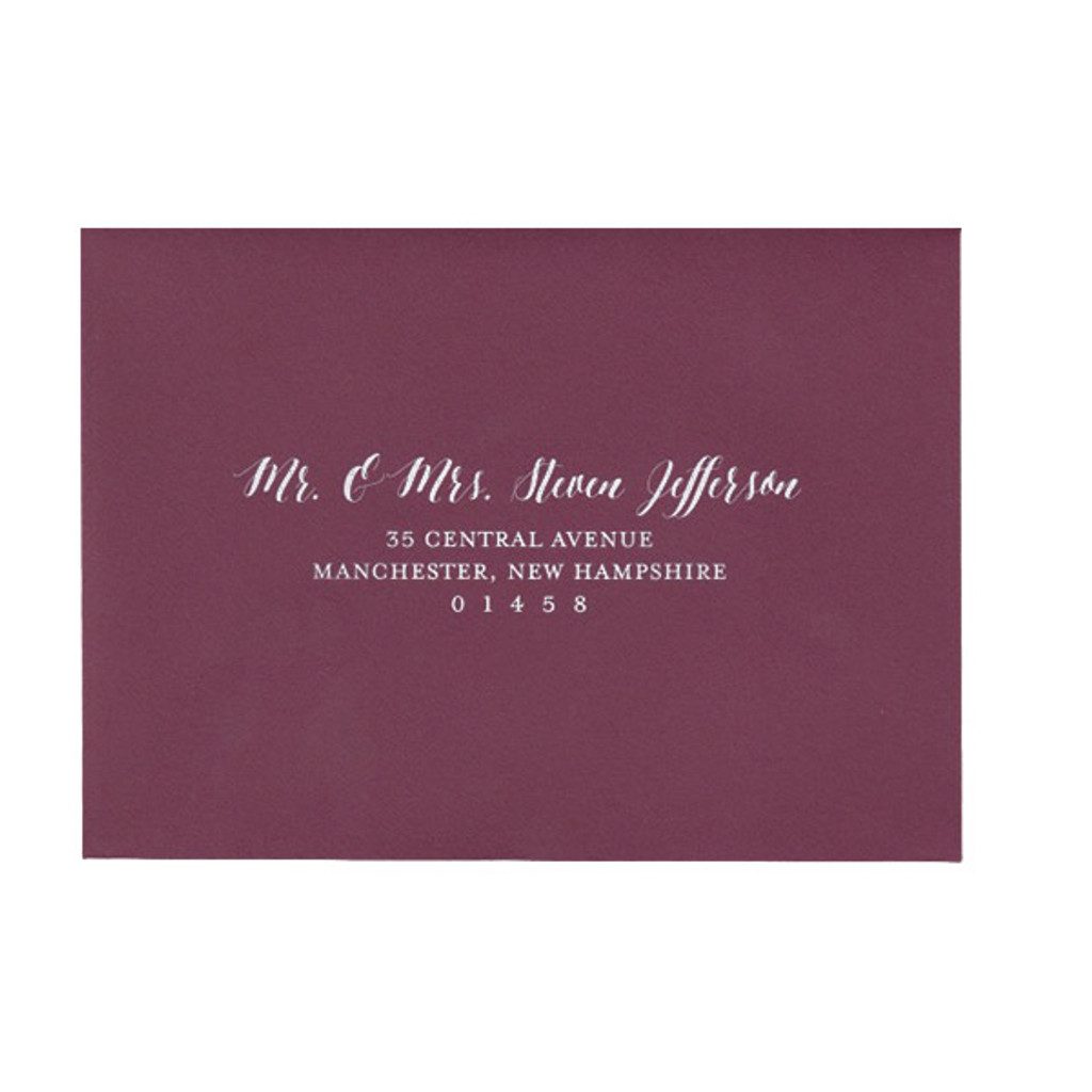 Full Guest Address  White Ink Printed A7 Euro Flap Envelopes