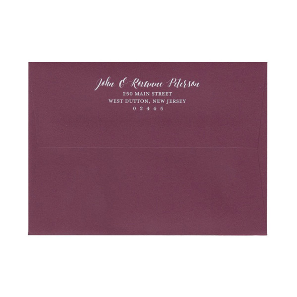 Return Address White Ink Printed A7 Square Flap Envelopes