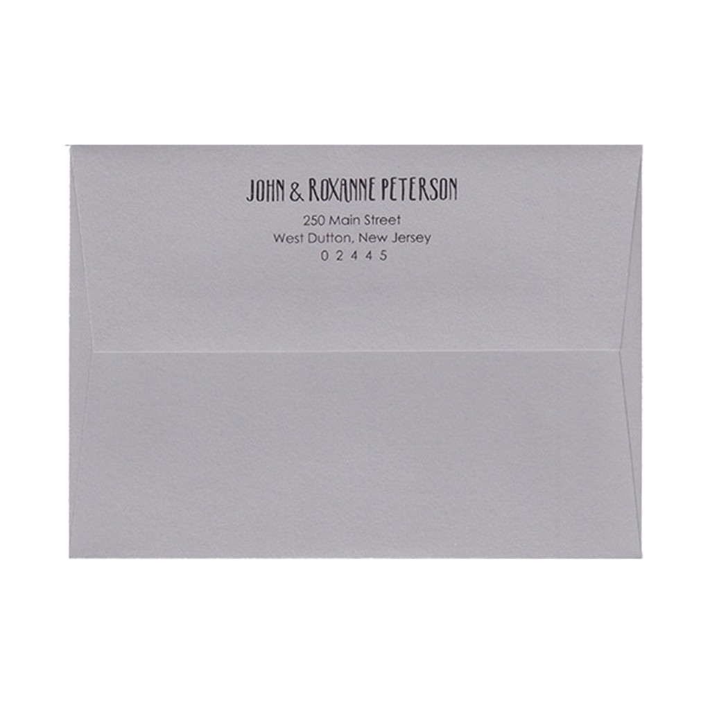 Return Address Black Ink Printed A7 Square Flap Envelopes