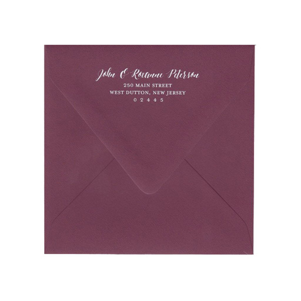 Return Address White Ink Printed 6 1/2 Euro Flap Envelopes