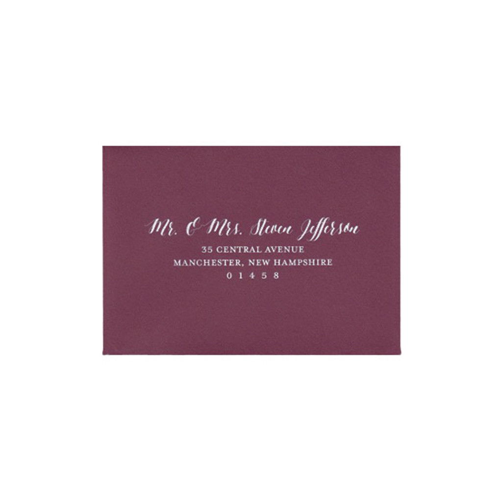 Full Guest Address White Ink Printed RSVP (Euro Flap) Envelopes