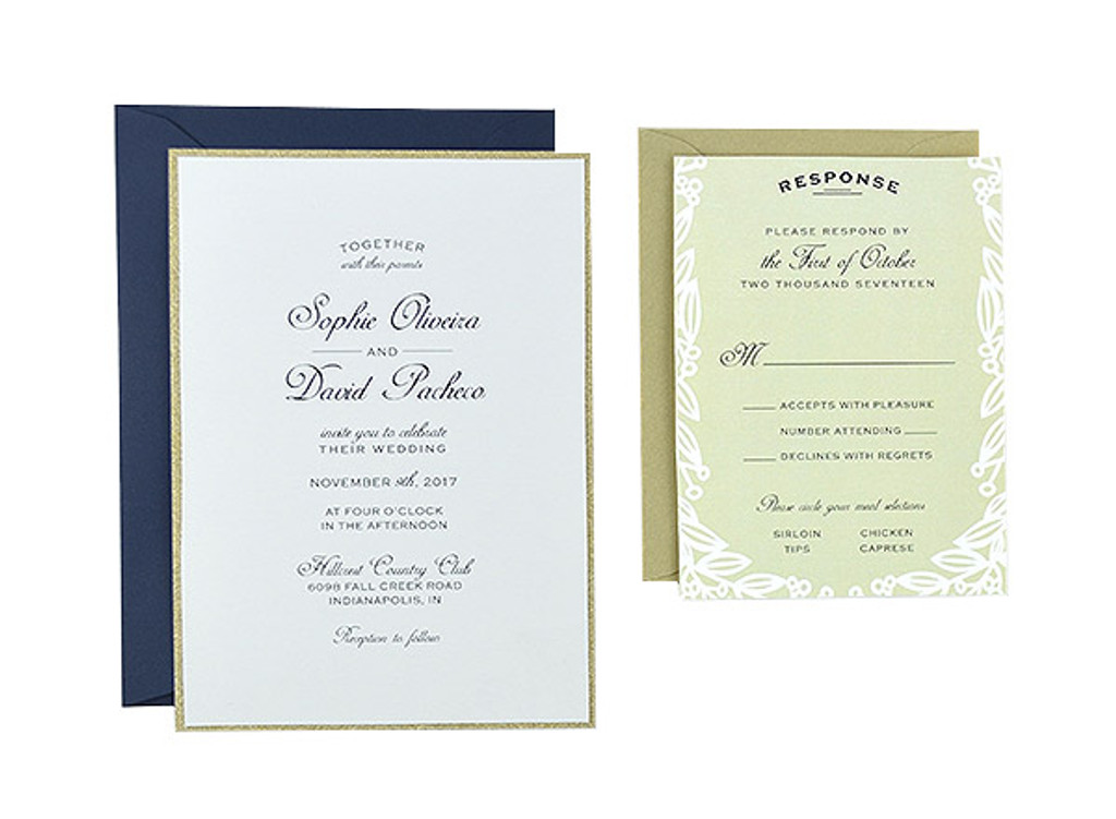 Golden Vines- Free Wedding Invitation Template