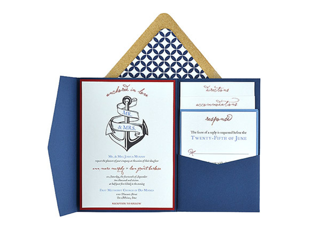 Anchored in Love - Free Wedding Invitation 5x7 Template Suite