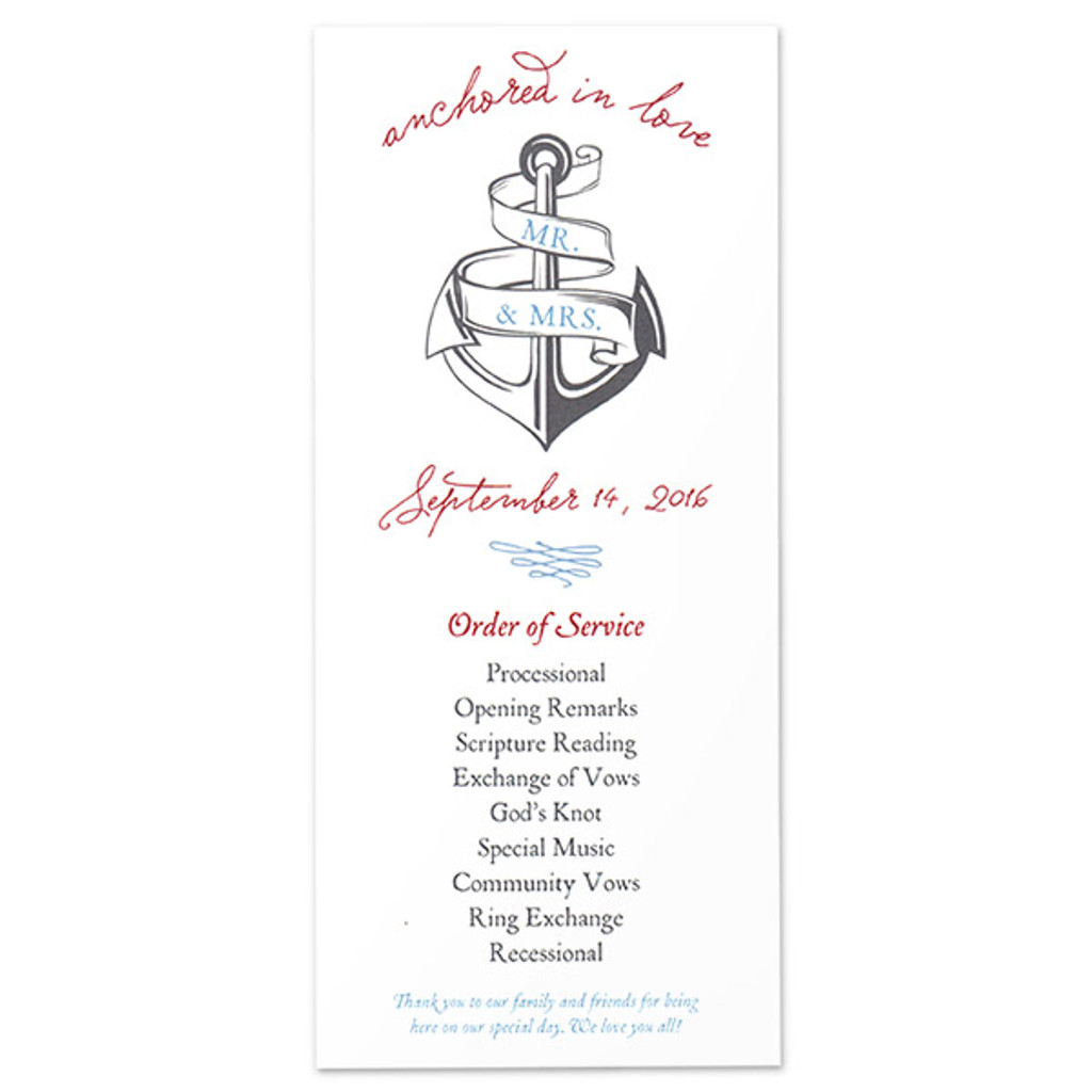 Anchored in Love - Program