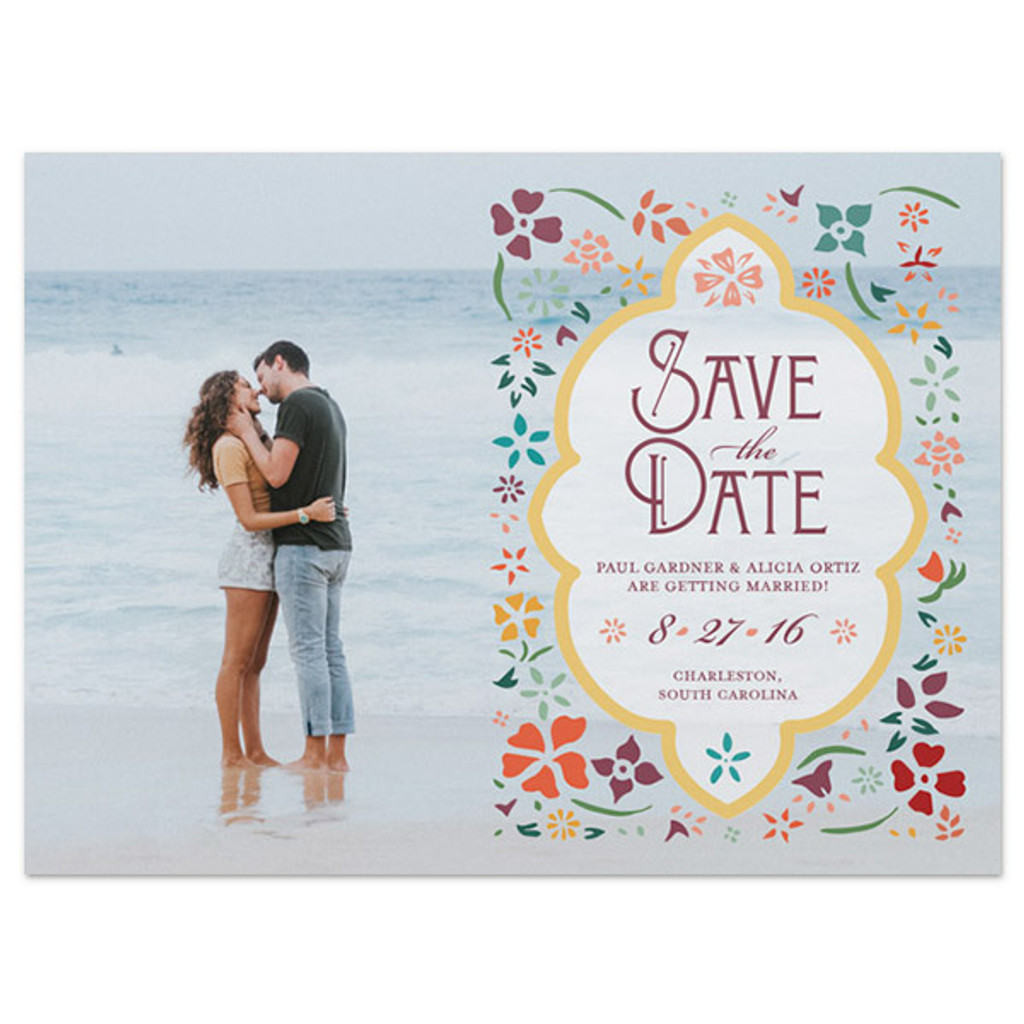 Flower Tin - Photo Save The Date