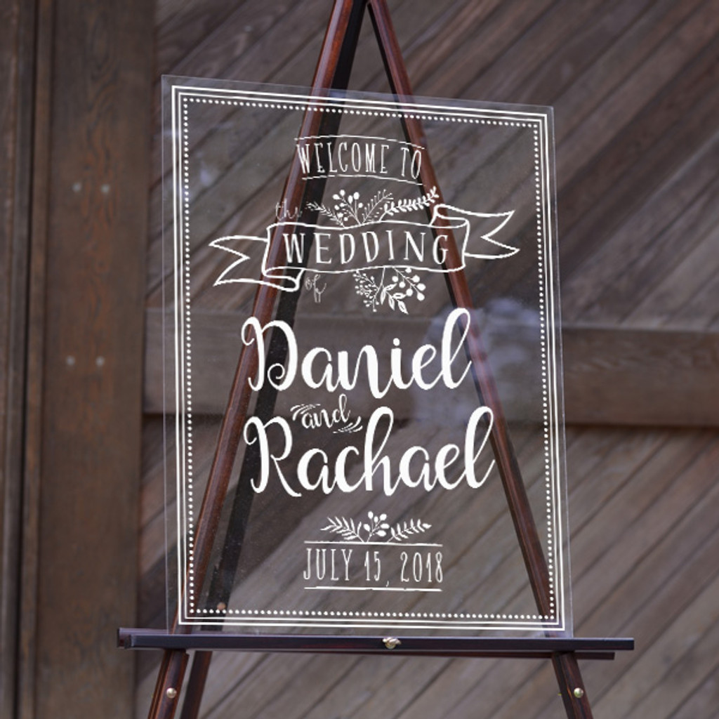 Rustic Banner Welcome - Acrylic Sign (18x24)