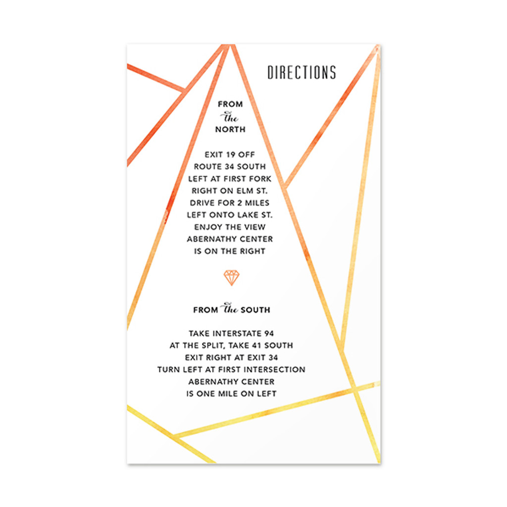 Modern Geometric - Directions Insert (4.125" x 7")